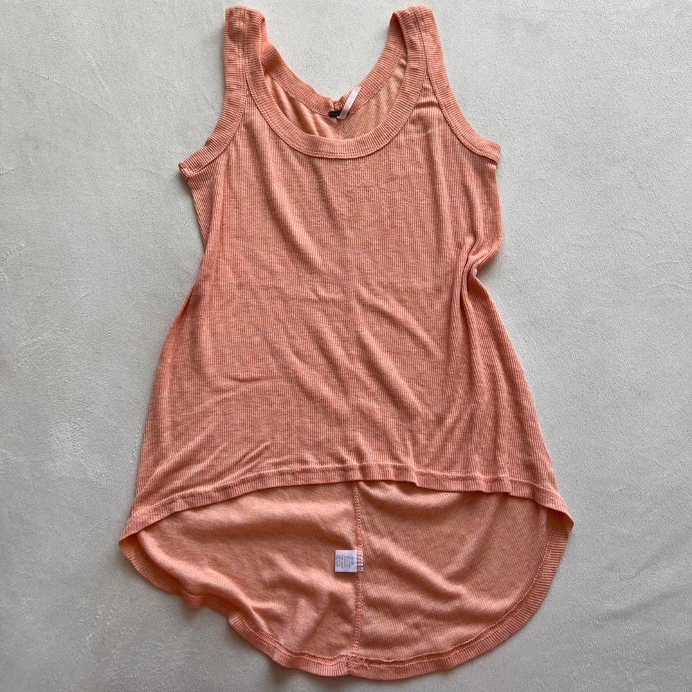 Poof 🧡 Orange / Coral Subtle Textured Ribbed High Low Boho Coastal Lightweight